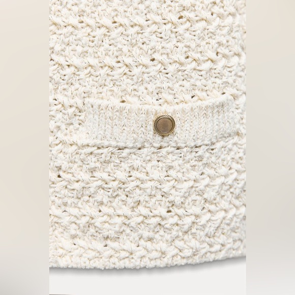 Zara METALLIC THREAD KNIT CARDIGAN - Picture 3 of 6